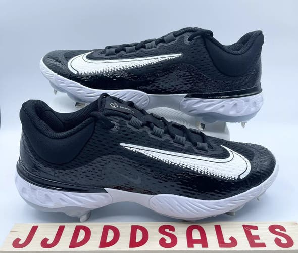 Nike Alpha Huarache Elite 4 Low Black White Baseball Cleats DJ6521-001 Men Size 9