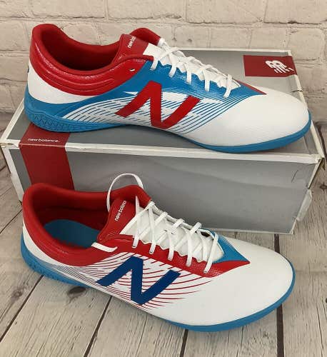 New Balance MSFUDTWA Furon II DIS TF Men's Soccer Shoes White Red Blue US 10.5