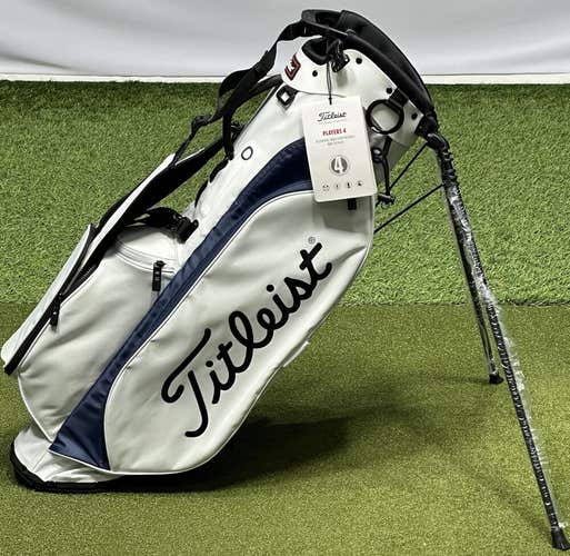 Titleist 2023 Players 4 Stand Carry Golf Bag TB23SX4 White/Navy NEW #94586