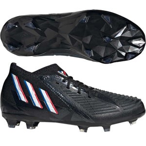 Adidas Youth Unisex JR Predator Edge.1 FG Size 4.5 Black Red Soccer Cleats NIB