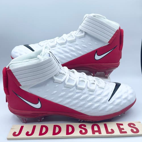 Nike Force Savage Pro 2 Football Cleats White Red BV3969-104 Men’s Size 14.5  New