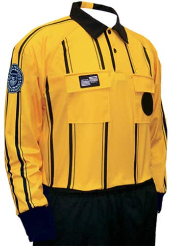 Official Sports Adult Unisex USSF Size 2XL Yellow Soccer Referee LS Jersey New