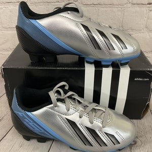 Adidas Q34782 F5 TRX FG Youth Soccer Cleats Metallic Silver Black Blue US 10.5K