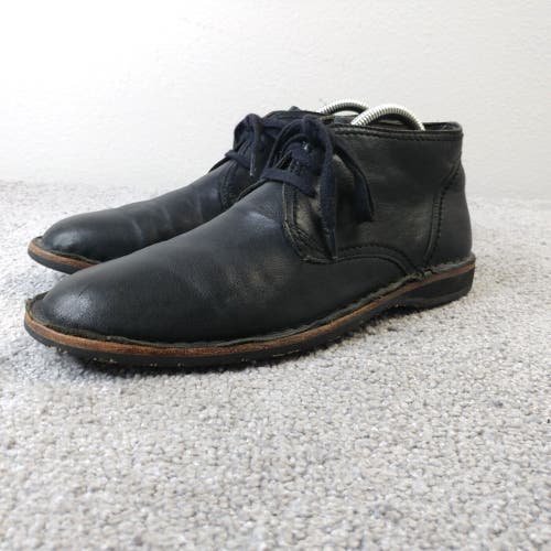 John Varvatos Hipster Chukka Boots Mens 7.5 Black Leather Lace Up Shoes