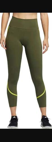 Adidas Believe This Aeroready High-Rise Legging Women's S Green Yellow 7/8 Tight
