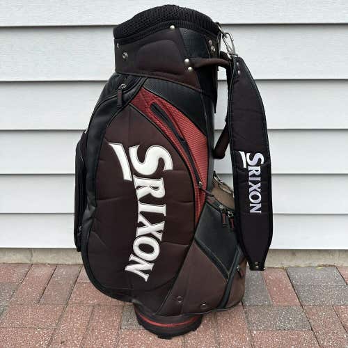 Srixon Cart Staff Tour Golf Bag Black Red White 4 Way With Raincover