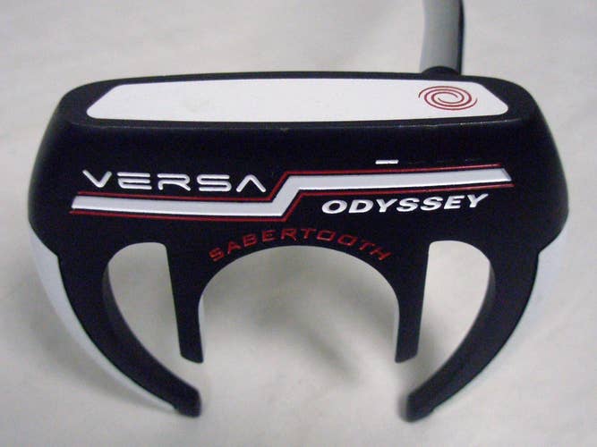 Odyssey Versa 90 Sabertooth Putter 35" (Black/Wht/Blk, Double Bend Mallet) Golf