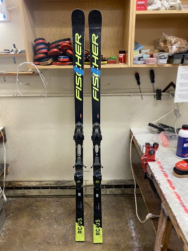 Fischer Woman’s World Cup FIS RC4 GS Skis Racing With Bindings Max Din 18