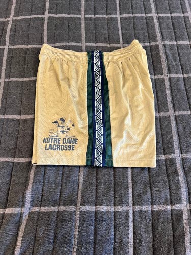 Gold Vintage Notre Dame Lacrosse Shorts
