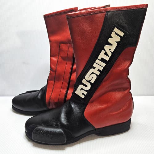 Leather Kushitani Motorcycle Racing Boots made in Italy size US men's 8