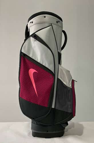 Nike Performance Cart Bag White Pink 14-Way Divide Single Strap Golf Bag
