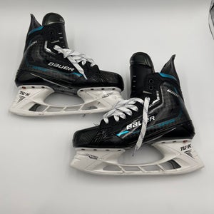 Lightly Used Custom Blue Senior Bauer Regular Width  Pro Stock 9.5 Supreme Mach Hockey Skates
