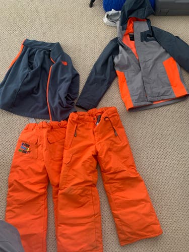 Youth Small Ski Pants and north face jacket with liner