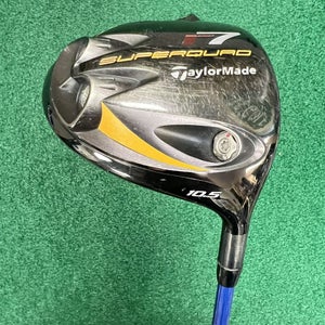 TaylorMade r7 SuperQuad 10.5° Driver MRH Harrison Striper Stiff Flex Graphite