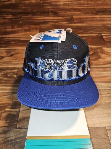 NEW Vintage Rare Orlando Magic NBA Sports Logo 7 Twill Spellout Hat Vtg Snapback