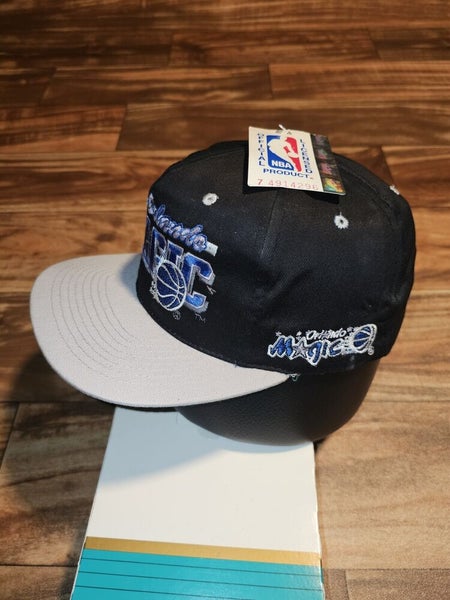 NEW Vintage Orlando Magic NBA Sports AJD Black Hat Cap Vtg Snapback