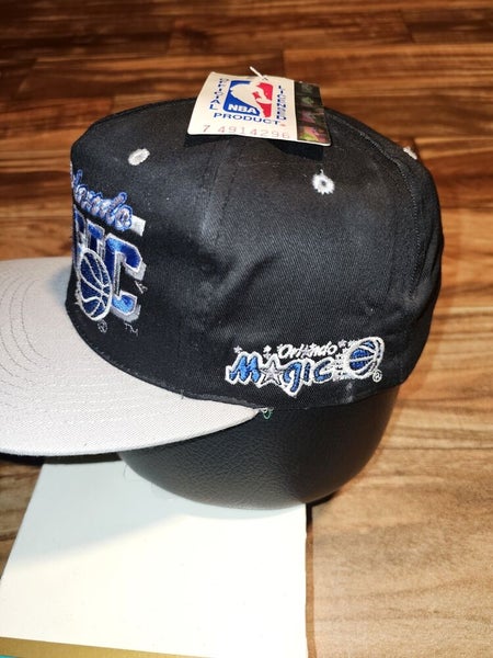 NEW Vintage Orlando Magic NBA Sports AJD Black Hat Cap Vtg Snapback
