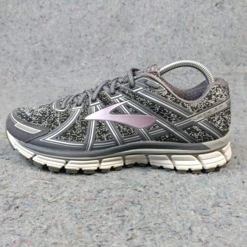 Brooks Adrenaline GTS 17 Womens 10.5 Running Shoes Gray Lace Up Sneaker Athletic
