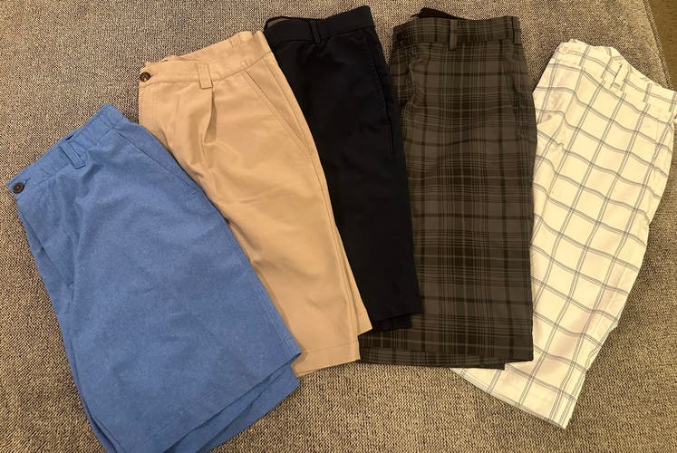 Mens golf shorts bundle, size 34 waist, Nike Golf, Adidas, UA