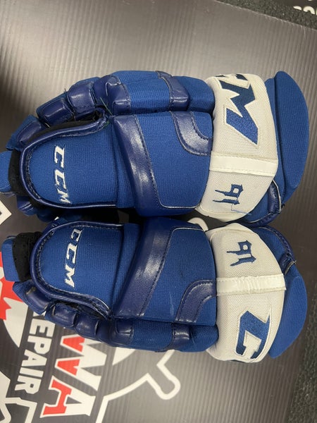 John Tavares Game Used Gloves 14” CCM HG55 Toronto Maple Leafs