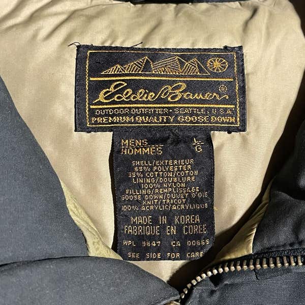 Vintage 90s Eddie Bauer Goose Down Ridgeline Puffer Jacket Green