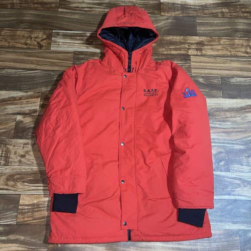Official Licensed Super Bowl LII Security Puffer Down Jacket Red Mens Size XL