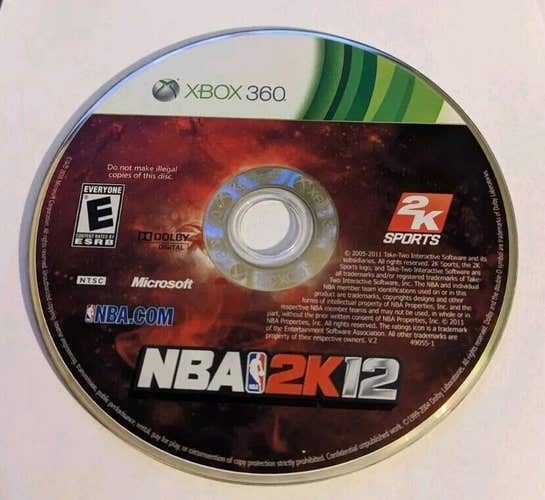 NBA 2K12 (Microsoft Xbox 360, 2011)  Disc Only Basketball Jordan - Free Ship