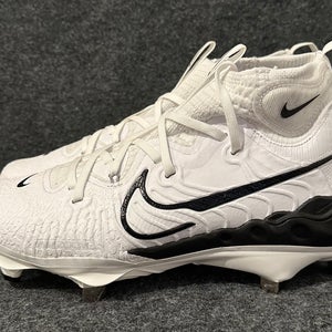 Men’s Nike Alpha Huarache NXT Metal Baseball Cleats White Black DJ6517-101 Size 7.5