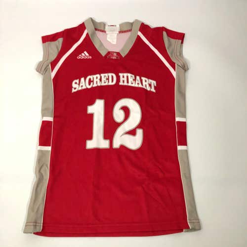 Sacred Heart Pioneers Womens Jersey Small Red Adidas Basketball #12 Sleeveless