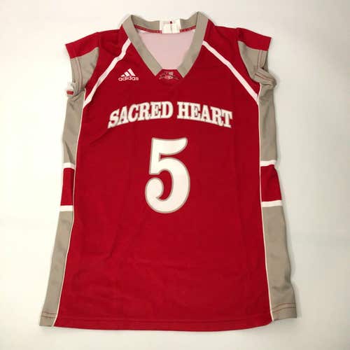 Sacred Heart Pioneers Womens Jersey Small Red Adidas Basketball Sleeveless #5