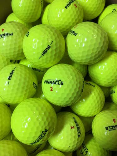24 Yellow Pinnacle Rush Near Mint AAAA Used Golf Balls