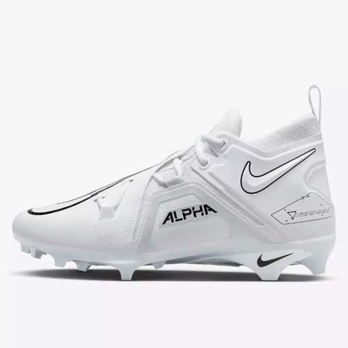 new men's 9 nike alpha menace pro 3 mid molded football/lacrosse cleats white ct6649-109