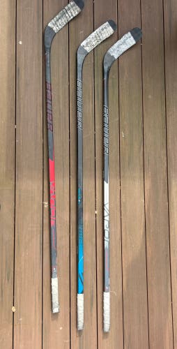 3 Bauer Hockey Sticks