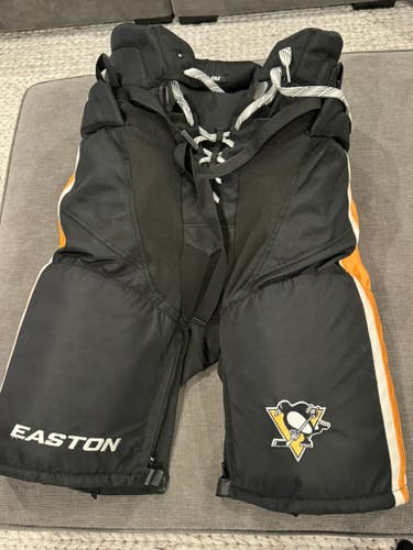 Used Senior Large Pittsburgh Penguins Hockey Pants Pro Stock - Easton PRO15