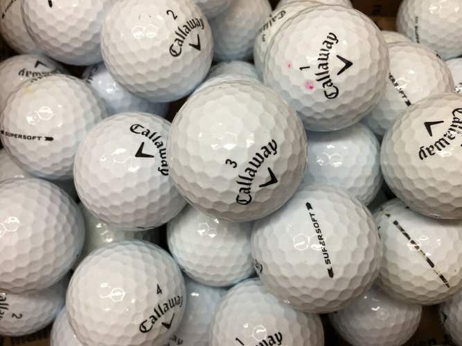 6 Dozen White Callaway Supersoft Near Mint AAAA Used Golf Balls