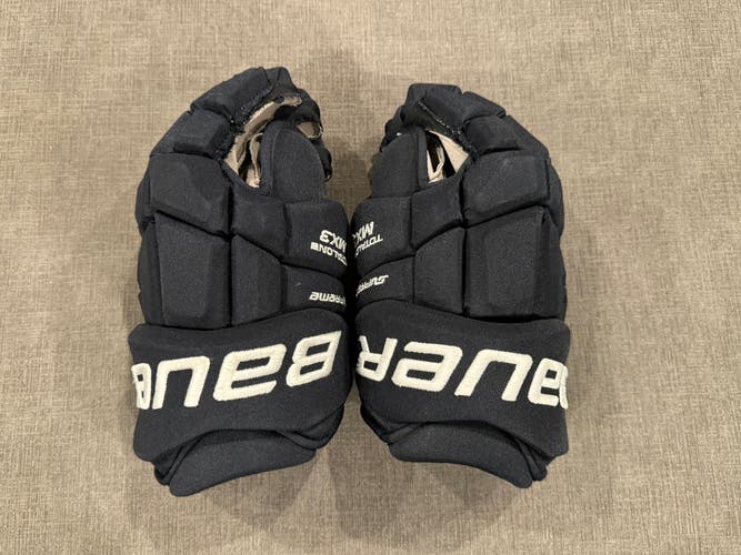 Used Bauer Supreme TotalOne MX3 Gloves 14" Pro Stock