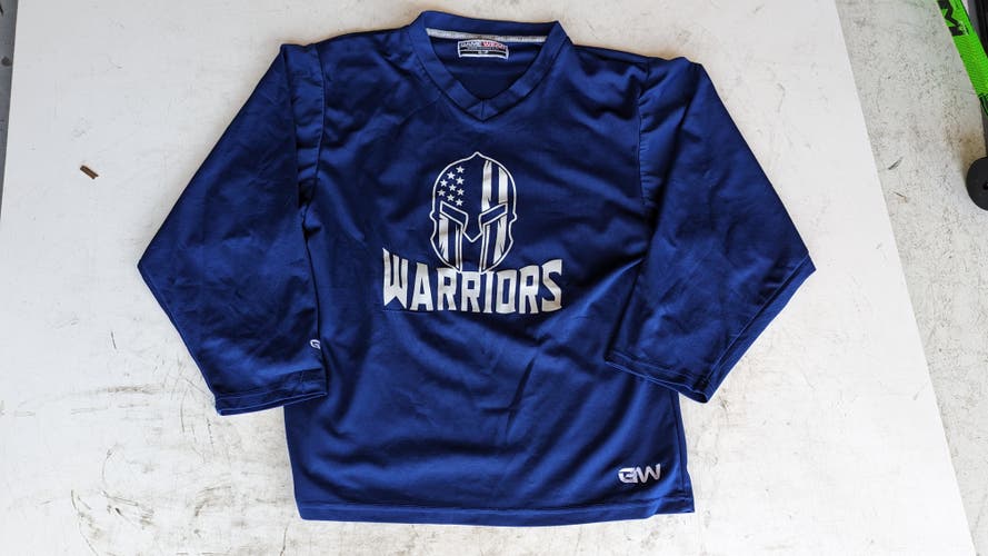 Two Hockey Practice Jerseys - One Royal Blue and One White - Men's Small