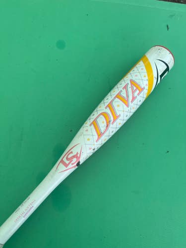 White Used 2018 Louisville Slugger Diva Bat (-11.5) Alloy 15.5 oz 27"