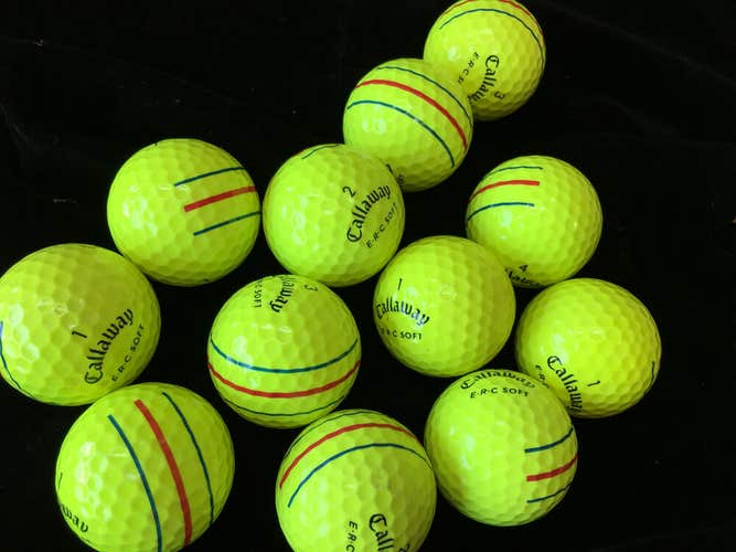 Callaway Yellow ERC-Soft        12 Near Mint AAAA Used Golf Balls