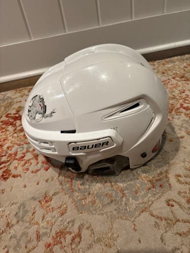 White hockey helmet