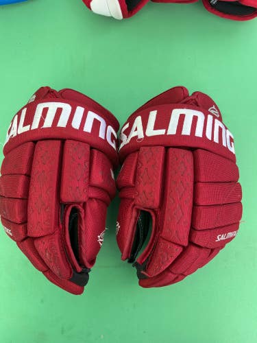 Red Used Salming M11 Hockey Gloves 13"