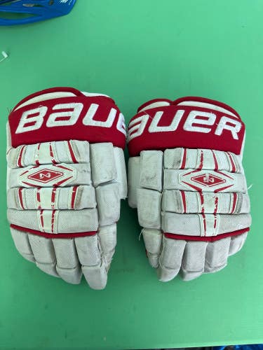 Red Used Senior Bauer Nexus Pro Gloves 13" Pro Stock