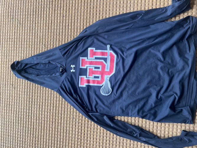 University of Utah Lacrosse Team Issued Pregame long sleeve t-shirt hoodie (medium)