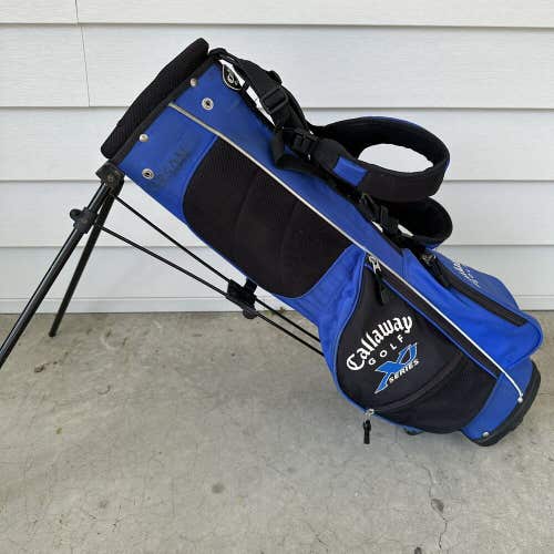 Callaway XJ Series Junior Youth Golf Bag Stand Bag 3 Way Blue Black Dual Strap