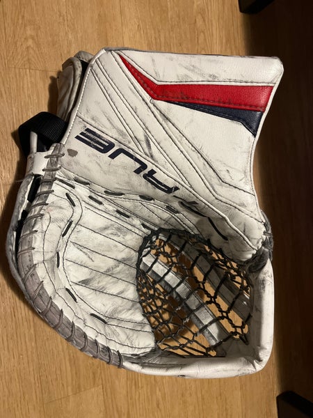 J.F. Berube Used True L12.2 Goalie Glove Regular Columbus Blue Jackets