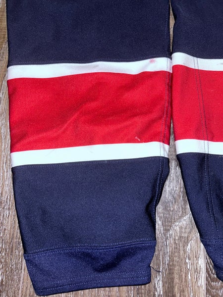 GAME WORN SIZE LARGE OHL SAGINAW SPIRIT  GAME WORN HOCKEY SOCKS