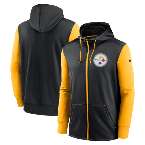 Pittsburgh Steelers Nike Colorblock Performance Hoodie Full-Zip Sweatshirt - Medium - NEW w/TAG