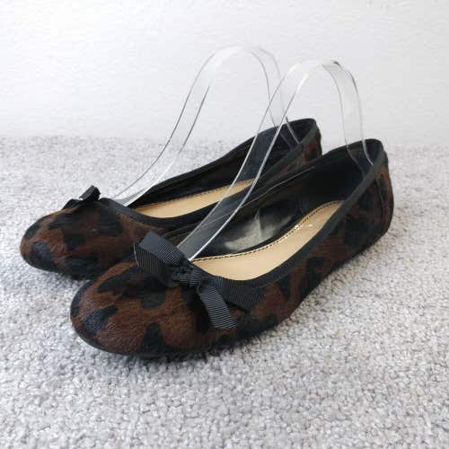 Simply Vera Wang Ganauche Womens 8 Ballet Flats Leopard Animal Print Brown Shoes