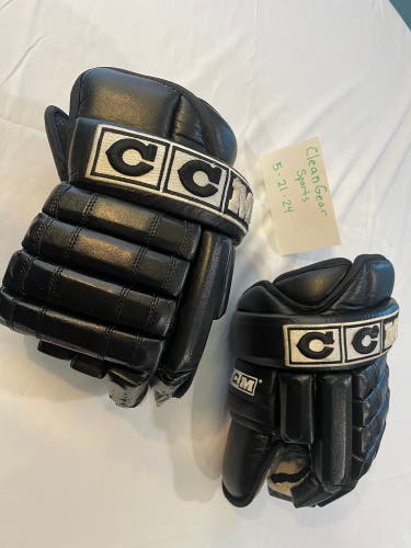 Vintage CCM 4 roll leather hockey gloves 14”