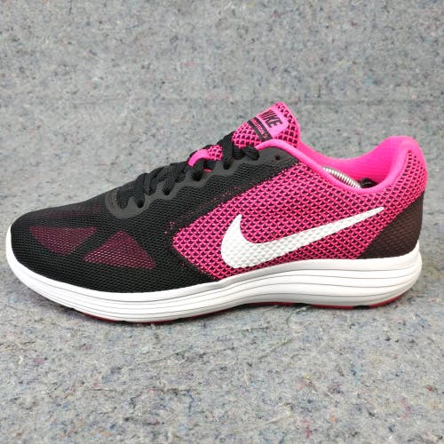 Nike Revolution 3 Womens 9.5 Shoes Low Top Sneakers Black Pink 819303-600